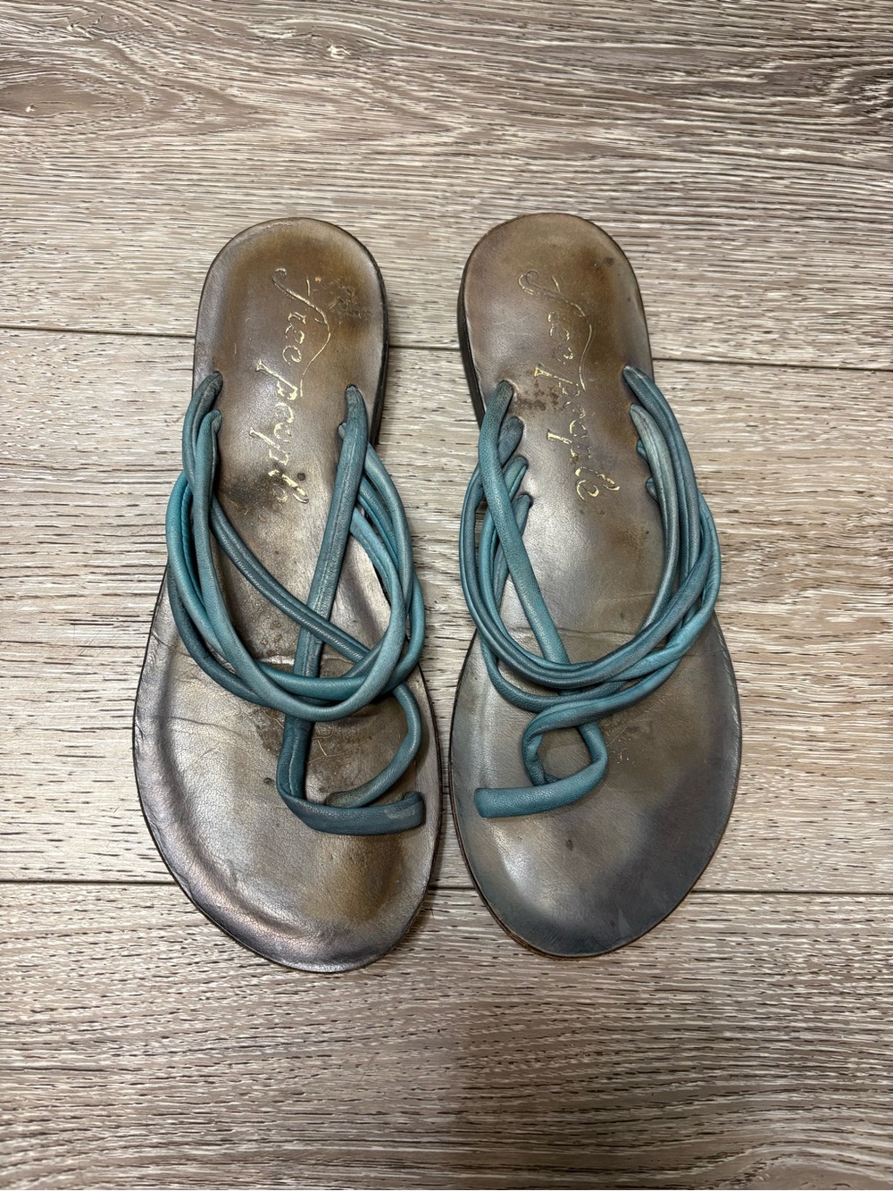 Free people Woven Strap Teal Women's Sandals
